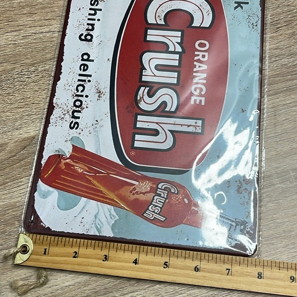 Orange Crush Tin Sign Vintage Inspired Wall Decor Retro Rusty Look 1953 Remake - Picture 4 of 5